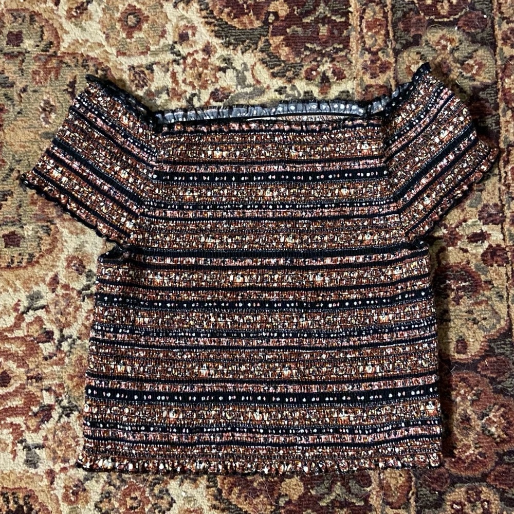 Stretchy off the shoulder crop top